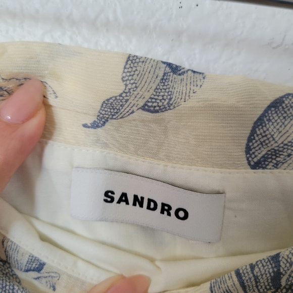SANDRO Linen Blend Skirt - Picture 5 of 9